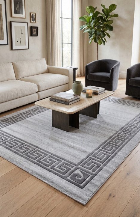 Κλασσικό Χαλί Elephant Carpet "Gazel" Γκρι με Μαίανδρο 200x290εκ.