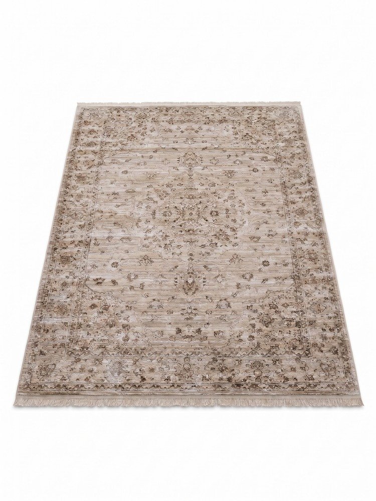 Μοντέρνo Χαλί Σαλόνι Mona Roza Quality  Μπεζ/Καφέ 250x350 εκ.