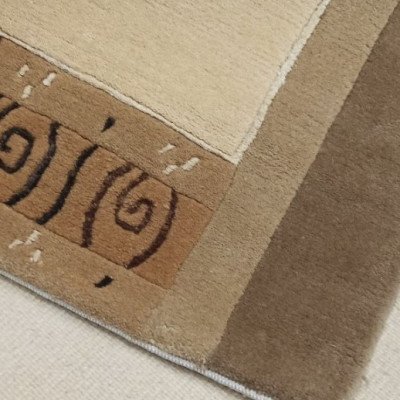 Χειροποίητο Μάλλινο Χαλί ”Nepal” Μπεζ - Κρεμ 120x170εκ.