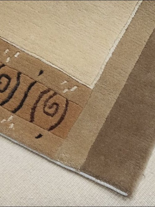 Χειροποίητο Μάλλινο Χαλί ”Nepal” Μπεζ - Κρεμ 120x170εκ.