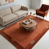 Χειροποίητο Μάλλινο Χαλί σε Κεραμιδί (Terracotta) Απόχρωση με Γεωμετρικά Μοτίβα 120x170εκ.