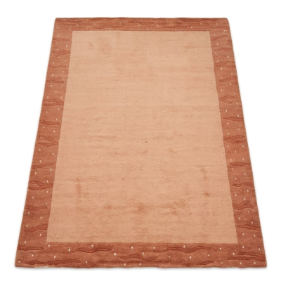 Χειροποίητο Μάλλινο Χαλί Terracotta με Μπορντούρα 120x170εκ.