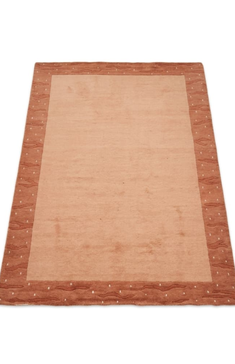 Χειροποίητο Μάλλινο Χαλί Terracotta με Μπορντούρα 120x170εκ.