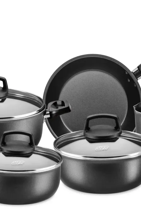Σετ Μαγειρικών Σκευών Αλλουμινίου 8 Τεμαχίων Αντικολλητικός Πάτος