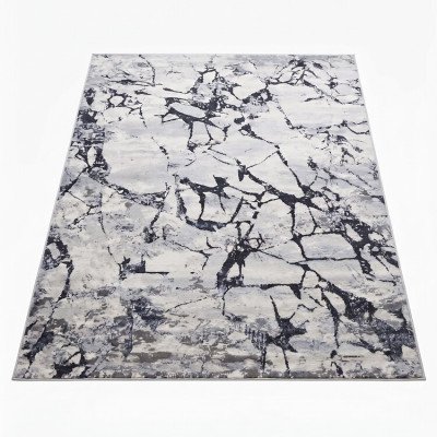 Μοντέρνο Χαλί Bossan Carpet  Γκρι/Μαύρο/Λευκό 200x290 εκ.