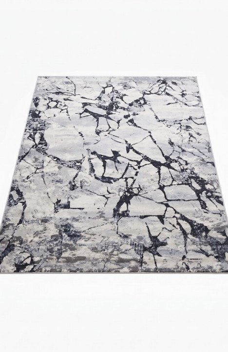 Μοντέρνο Χαλί Bossan Carpet  Γκρι/Μαύρο/Λευκό 200x290 εκ.