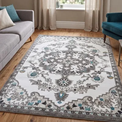 Χαλί LAVINIA 160X220 Γκρι-Λευκό 
