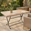 Πτυσσόμενο Τραπέζι Terra Rattan Καπουτσίνο 70x120cm