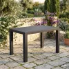 Τραπέζι Κήπου – Βεράντας Elit Rattan 70x120cm Γκρι Ανθρακί