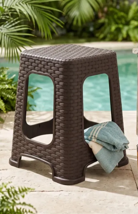 Star Σκαμπό Κήπου Rattan Καφέ