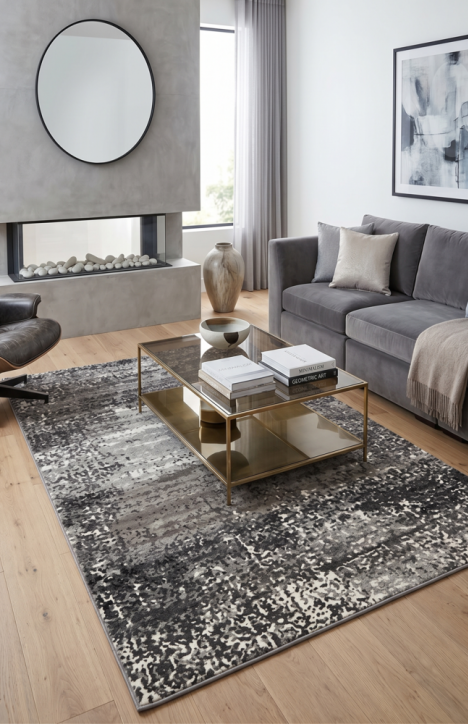 Χαλί Viscose 160x230 Kαφέ - Γκρι