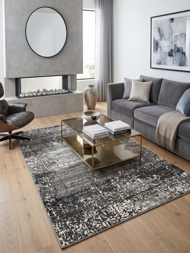 Χαλί Viscose 160x230 Kαφέ - Γκρι
