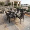 Σετ Τραπεζαρίας 7 Τεμαχίων Terra Elit Rattan Καφέ