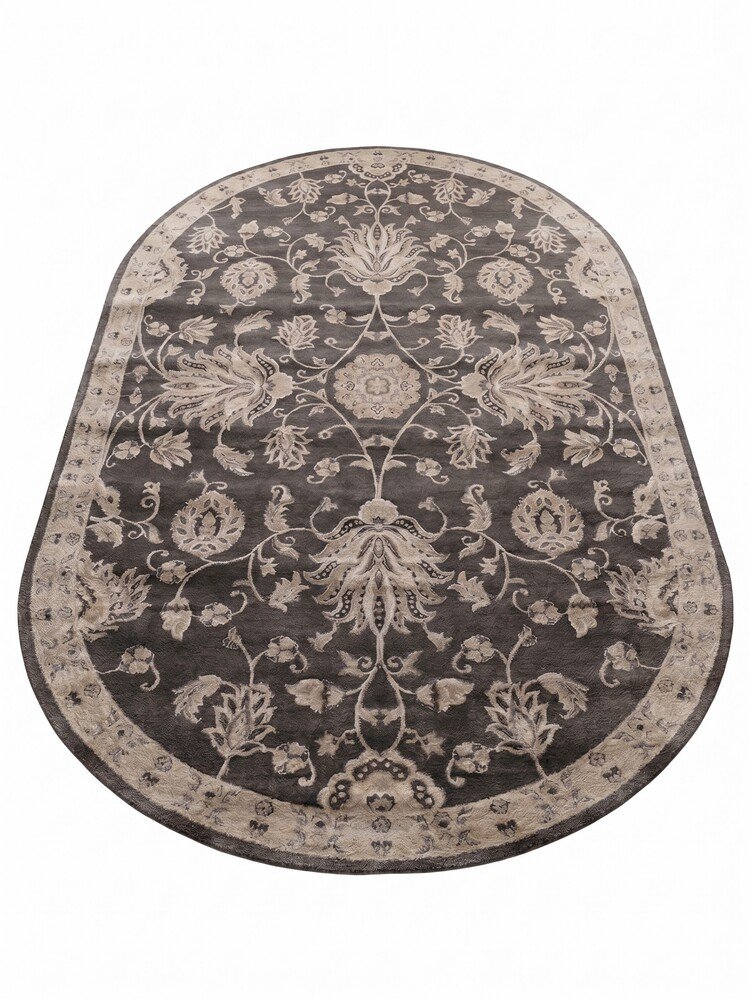 Χαλί Οβάλ Jewel 2 8944A Καφέ/Μπεζ 200x300 cm