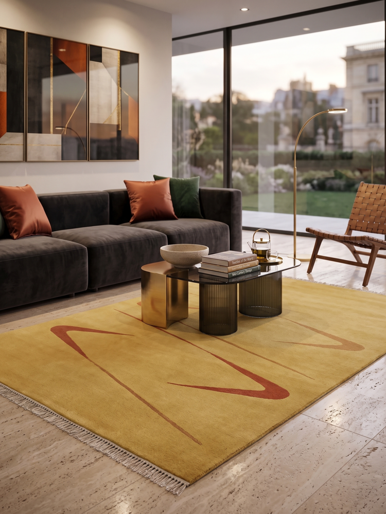 Χειροποίητο Μάλλινο Χαλί ”Nepal” Πορτοκαλί (200x300cm)