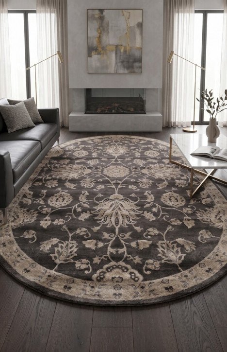 Χαλί Οβάλ Jewel 2 8944A Καφέ/Μπεζ 200x300 cm