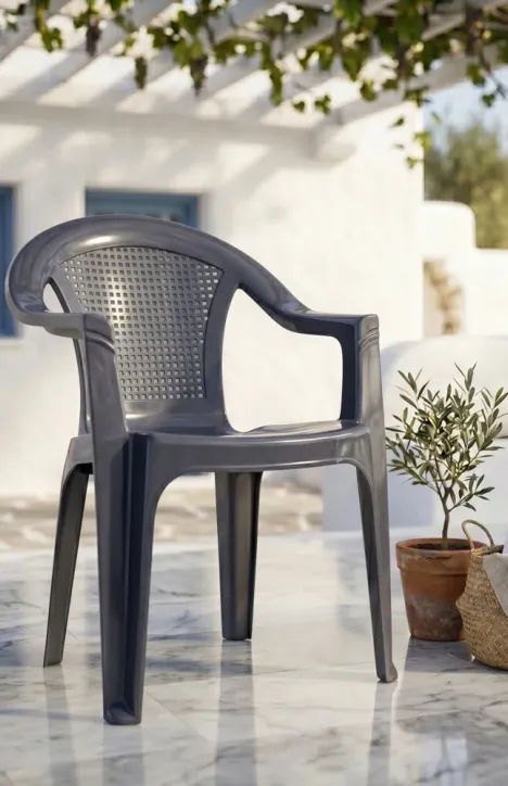 Πλαστική καρέκλα Ερμής Γκρι Ανθρακί