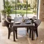 Σετ Τραπεζαρίας 5 Τεμαχίων Queen Rattan Καφέ