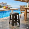 Star Σκαμπό Κήπου Rattan Γκρι Ανθρακί