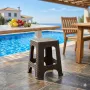 Star Σκαμπό Κήπου Rattan Γκρι Ανθρακί