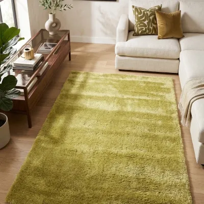 Μοντέρνο Χαλί Shaggy Bahar Πράσινο Λαχανί 200x290cm