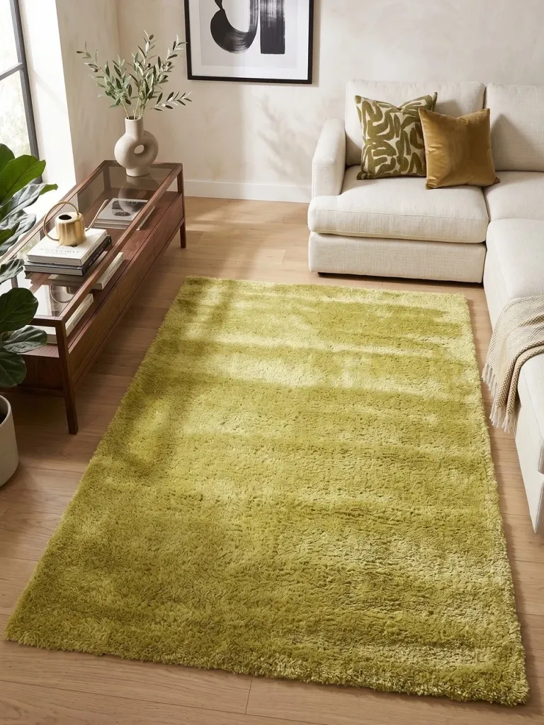 Μοντέρνο Χαλί Shaggy Bahar Πράσινο Λαχανί 200x290cm