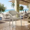 Πολυθρόνα Κήπου Bamboo Rattan Εκρού