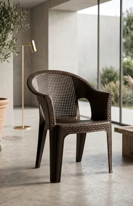 Πολυθρόνα Hobi Πολυπροπυλενίου Rattan Καφέ