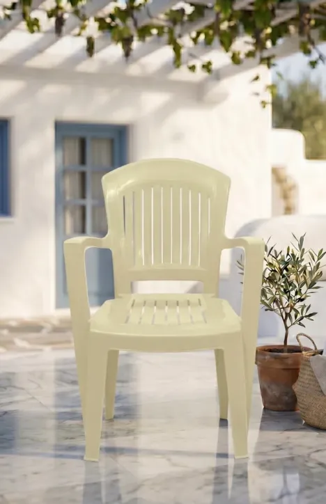 Πολυθρόνα Πλαστική Αθηνά Μπεζ