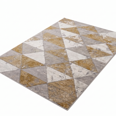 Χαλί Μοντέρνο Elephant Carpet Sanremo Gazel Γεωμετρικό Γκρι/Μουσταρδί 200x290 cm