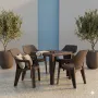 Σετ Τραπεζαρίας 5 Τεμαχίων Elit Queen Rattan Καφέ