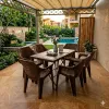 Σετ Τραπεζαρίας 7 Τεμαχίων Terra Queen Rattan Καφέ