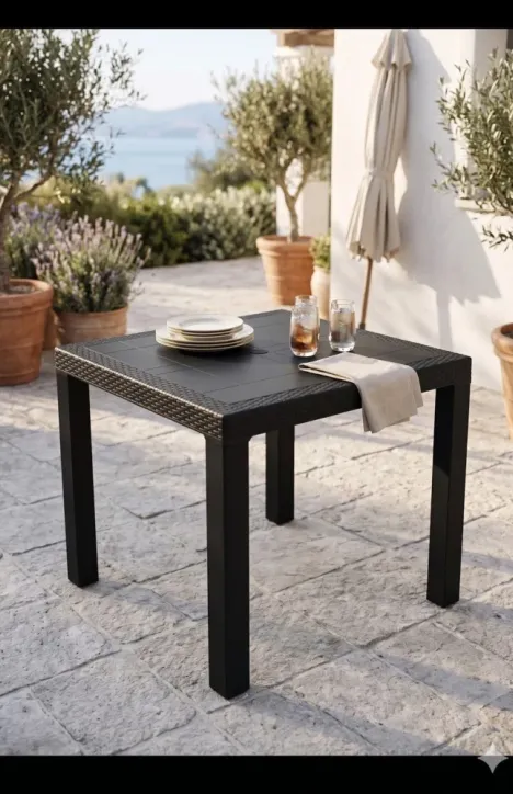 Τραπέζι Κήπου – Βεράντας Elit Rattan 80x80cm Καφέ