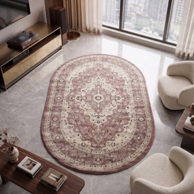 Χαλί Οβάλ Jewel 2 Κεραμιδί/Μπεζ 200x300 cm