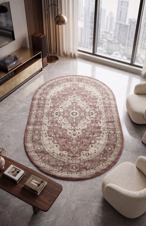 Χαλί Οβάλ Jewel 2 Κεραμιδί/Μπεζ 200x300 cm