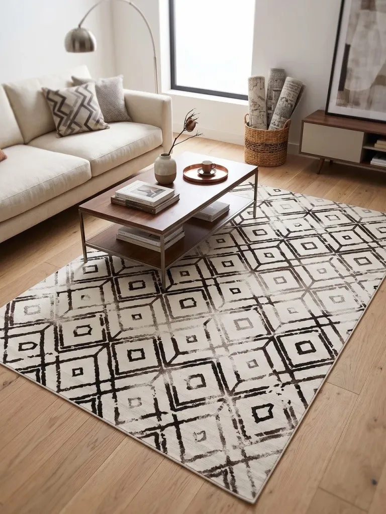 Μοντέρνο Γεωμετρικό Χαλί Σαλονιού Elephant Carpet - Sanremo (Μπεζ / Καφέ) 200x290cm