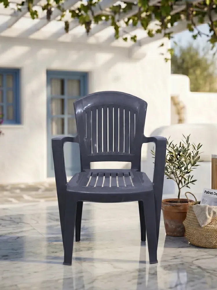 Πολυθρόνα Πλαστική Αθηνά Γκρι
