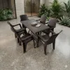 Σετ Τραπεζαρίας 7 Τεμαχίων Terra King Rattan Καφέ