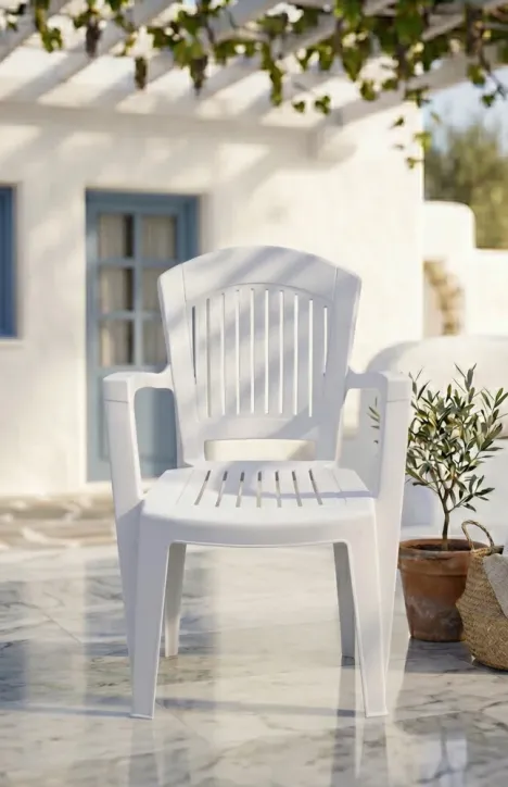 Πολυθρόνα Πλαστική Αθηνά Λευκή