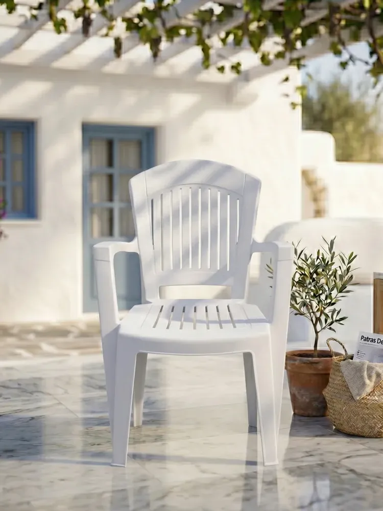 Πολυθρόνα Πλαστική Αθηνά Λευκή