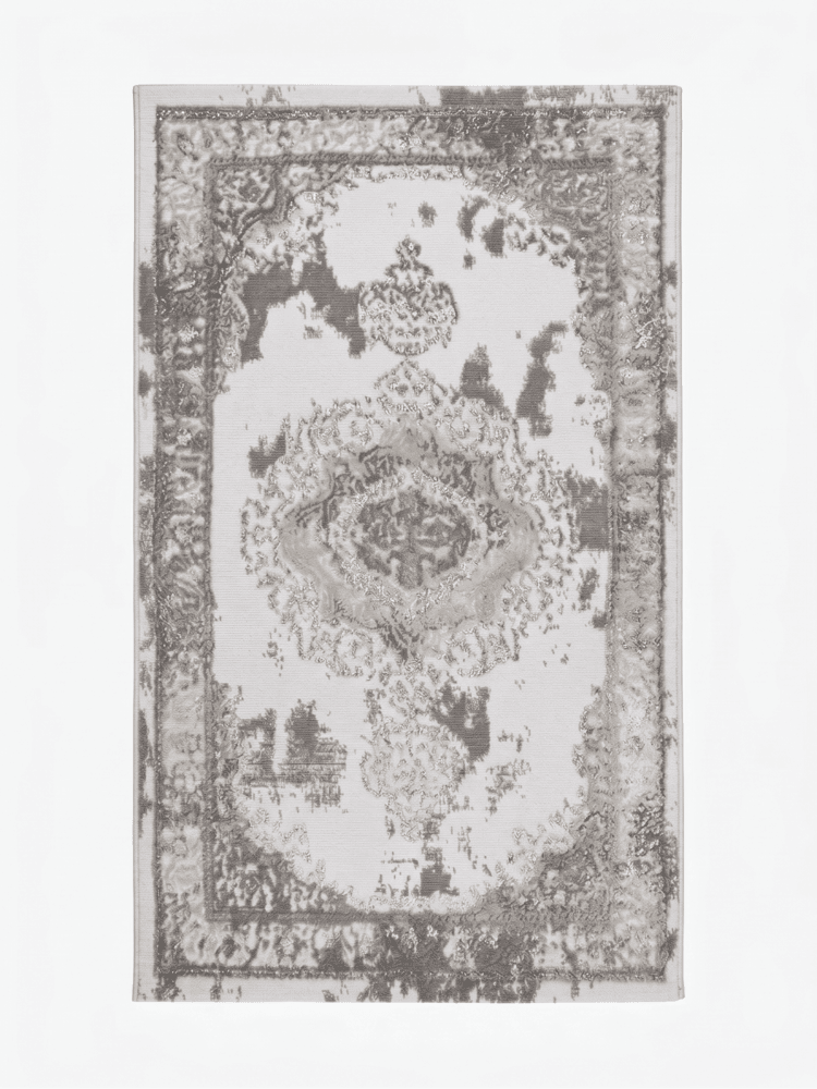 Σετ Κρεβατοτάπετα Alya Carpet σε Ανοιχτό Γκρι με Ασημί Λεπτομέρειες Μεγάλο