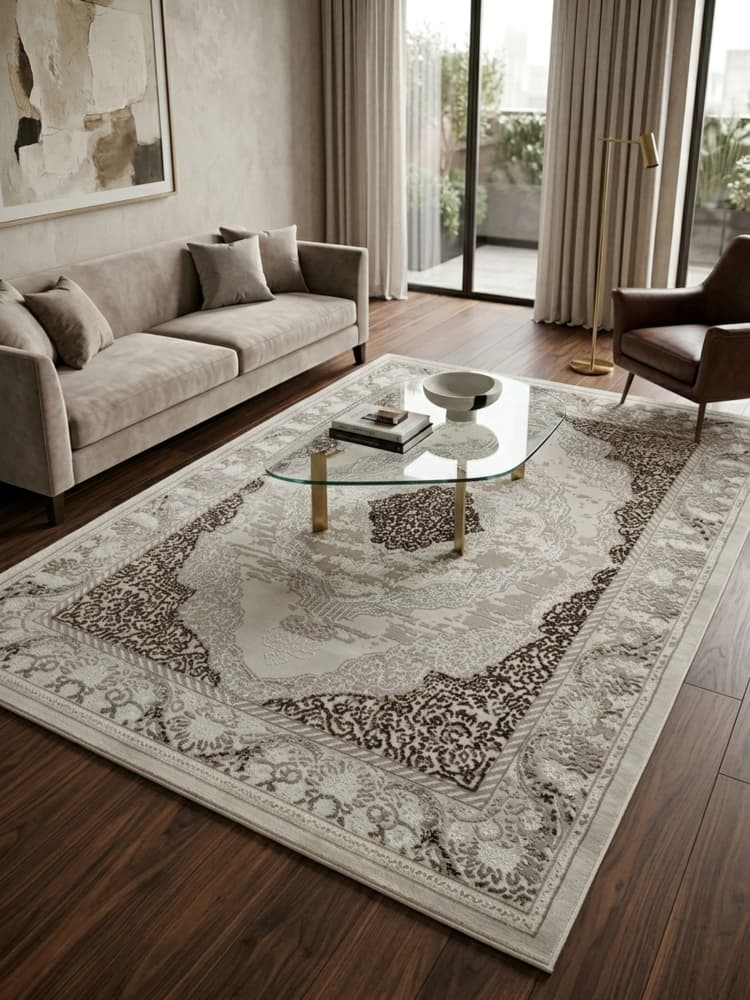 Μοντέρνο Χαλί Tamara Ανοιχτό Κρεμ 133x170cm