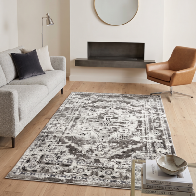 Χαλί Viscose 160x230 Kρεμ - Γκρι