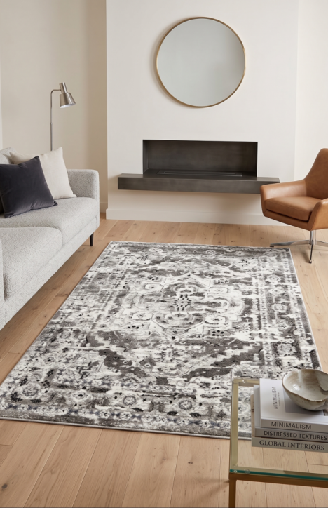Χαλί Viscose 160x230 Kρεμ - Γκρι