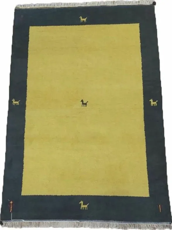 Χειροποίητο Μάλλινο Χαλί “Gabbeh” Λαδί - Κροκί (171x243cm)