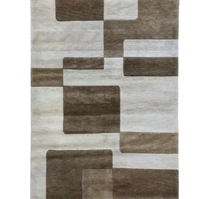 Χειροποίητο Μάλλινο Χαλί Nepal Μπεζ - Καφέ (140x200cm)