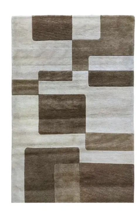 Χειροποίητο Μάλλινο Χαλί Nepal Μπεζ - Καφέ (140x200cm)