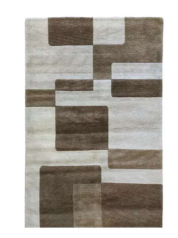 Χειροποίητο Μάλλινο Χαλί Nepal Μπεζ - Καφέ (140x200cm)