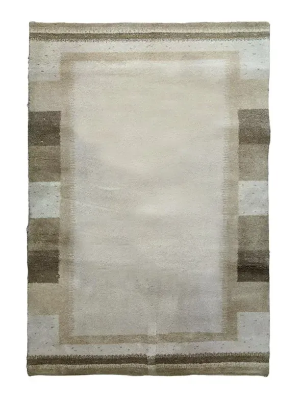 Χειροποίητο Μάλλινο Χαλί Nepal Μπεζ (1.23x1.78cm)