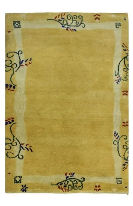 Χειροποίητο Μάλλινο Χαλί Nepal Κίτρινο (120x180cm)